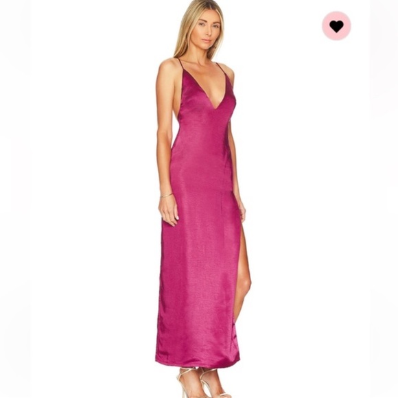 NWT MORE TO COME Regina Maxi Dress in Fuchsia Medium Revolve - Picture 15 of 15
